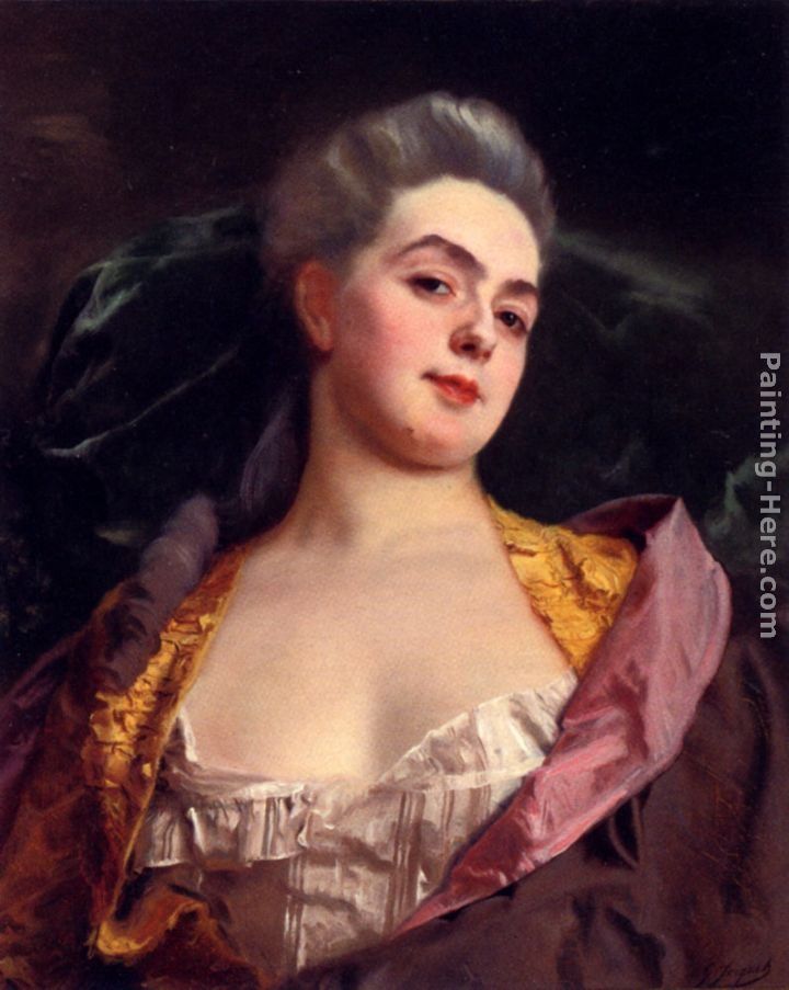 Gustave Jean Jacquet Portrait Of A Lady